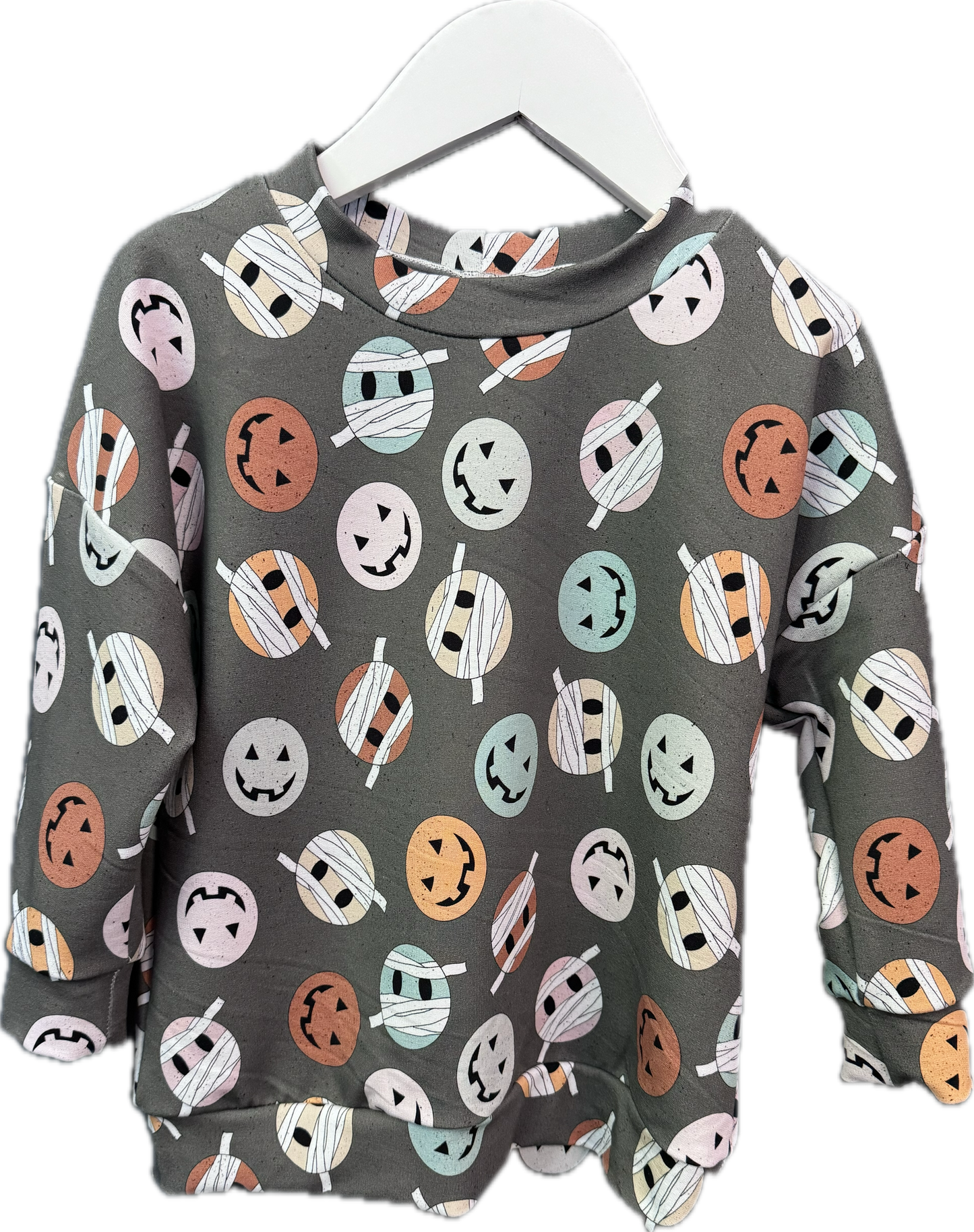 Mummy Face Print Dolman Crew